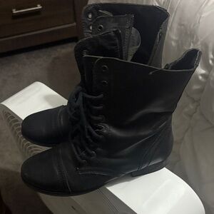 Steve Madden Black Combat Boots